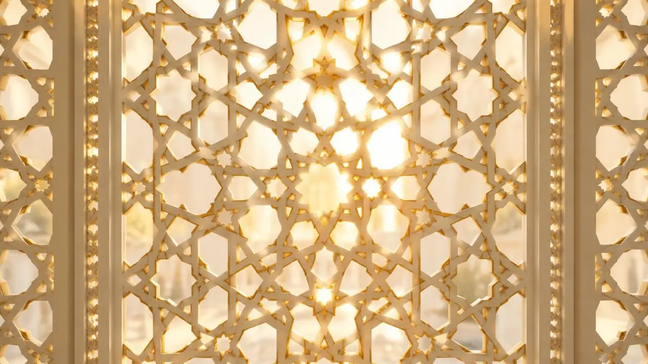 Abstract gold Islamic geometric pattern illustrating Before Marriage